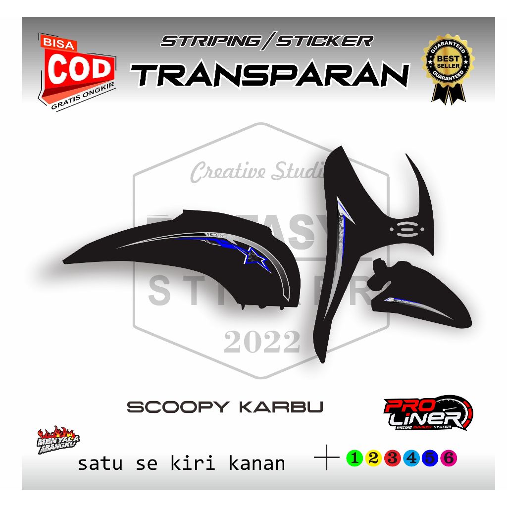 สติ๊กเกอร์วาริจาคาร์บูเรเตอร์ Scoopy พร้อมโมติฟดาวใส