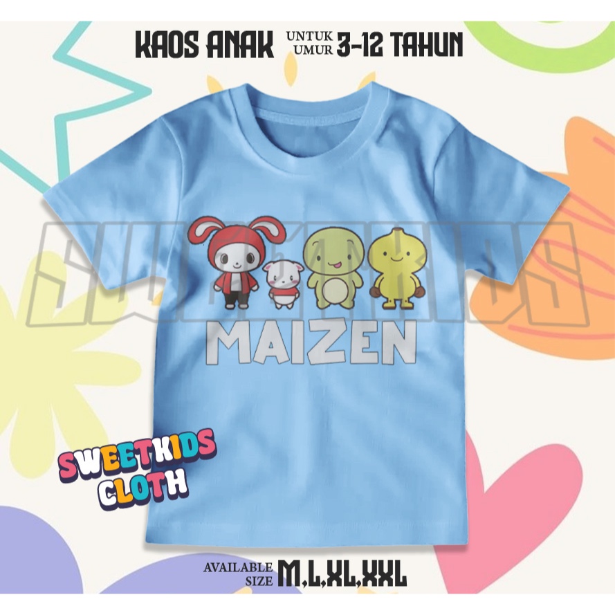Maizen Mikey และ Jj เสื้อยืดเด็ก / Mikey Jj Maizen Kids Top อายุ 3-12 ปี