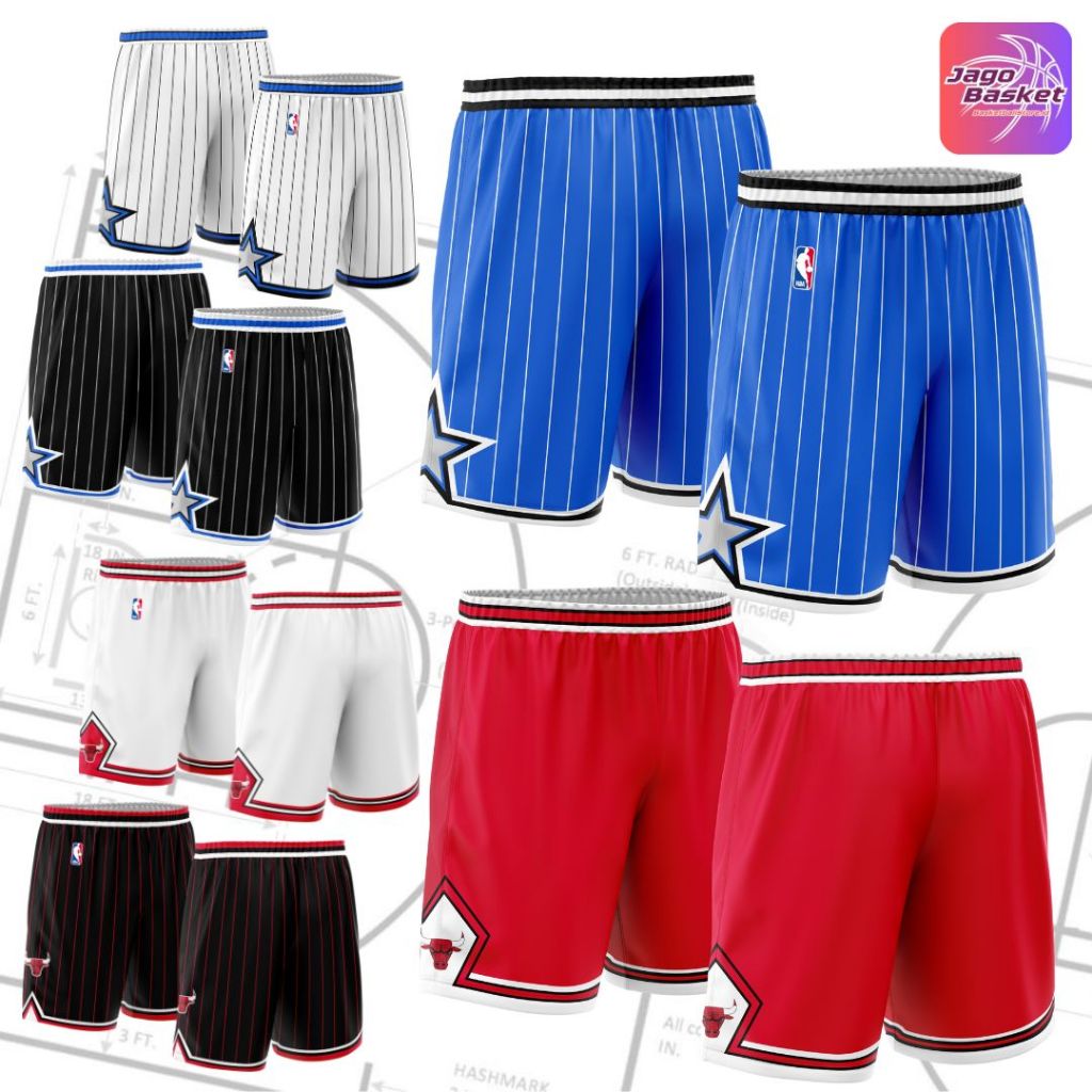 กางเกงบาสเก็ตบอล N8A Ch!Bulls & Orlando Magic Retro Classic Final 1995 cago
