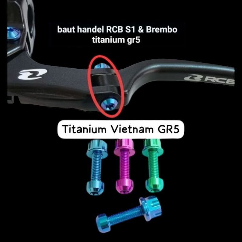 น๊อตแฮนด์+น็อต rcb s1 / brembo / ktc racing / kytaco ไทเทเนียม เกรด 5 vietanm