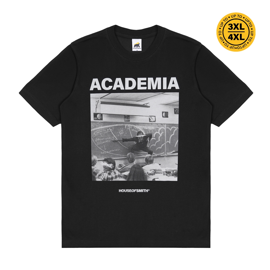 เสื้อยืดแขนสั้นผู้ชาย House of Smith – Academia Black Regular 8 – เสื้อยืด
