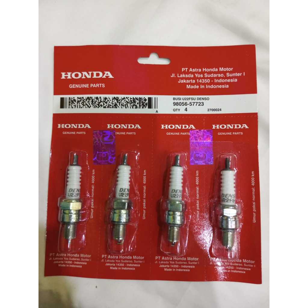 1 แผ่น (4 ชิ้น) HONDA PRESS U22 SUPRA/GRAND/SUPRA FIT NEW/LEGEND/SUPRA FIT A SUPER SPARK PLUG