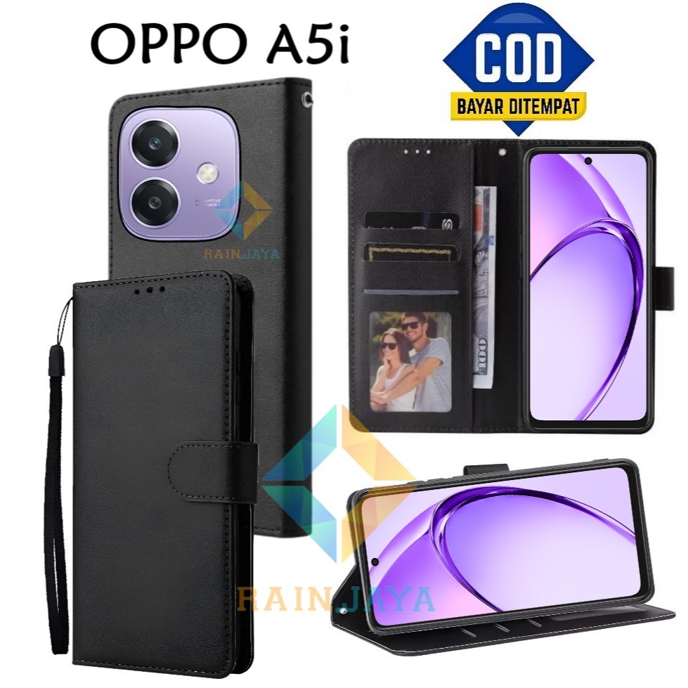 Flip Case Oppo A5i Dompet Wallet Leather Case Premium Casing Hp Oppo A5i