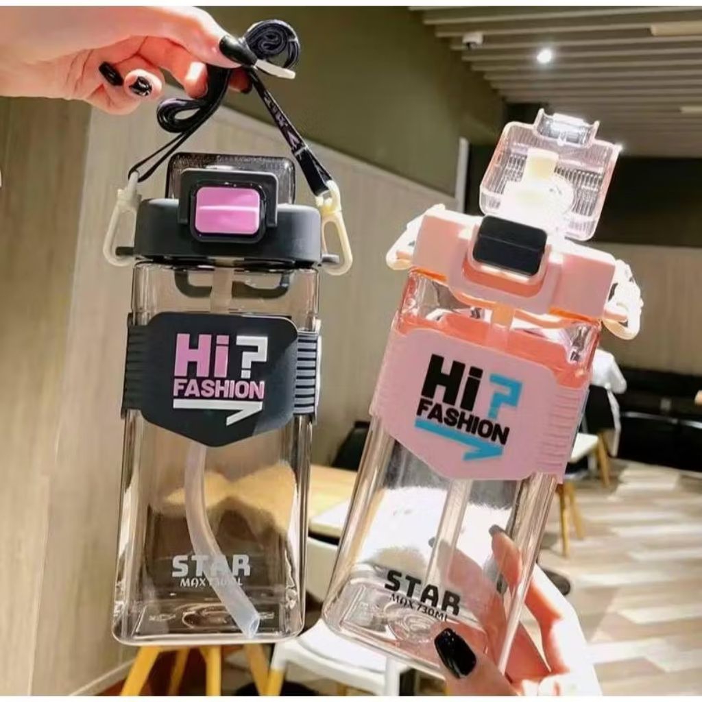 ขวดน้ําดื่มป้องกันการรั่ว Viral Hi Fashion ขวดน้ําดื่ม 650 มล. พร้อมสายยาว 3316