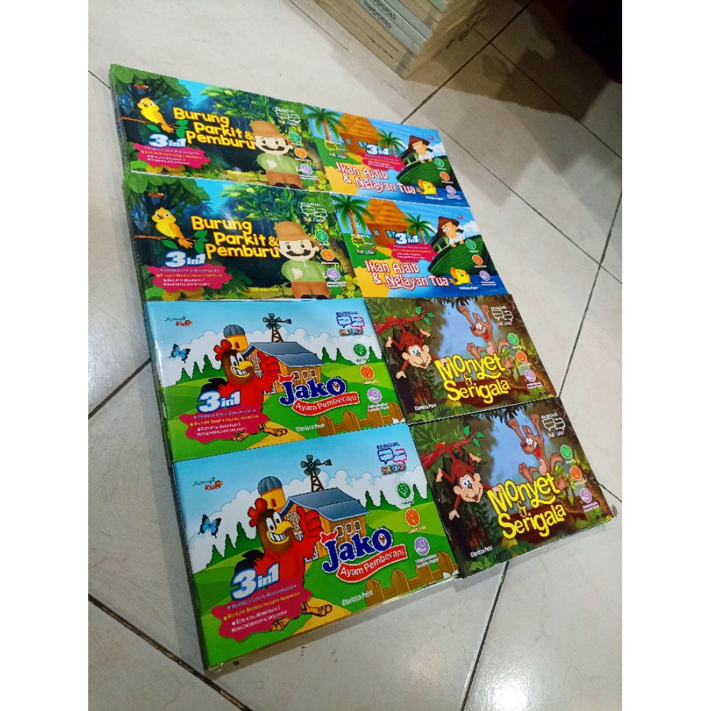 หนังสือต้นฉบับ / หนังสือนิทาน CHILDRENS / 1 แพ็คเกจ 4 เล่ม / CHILDRENS FAIRY TALES / BILINGUAL / MAG