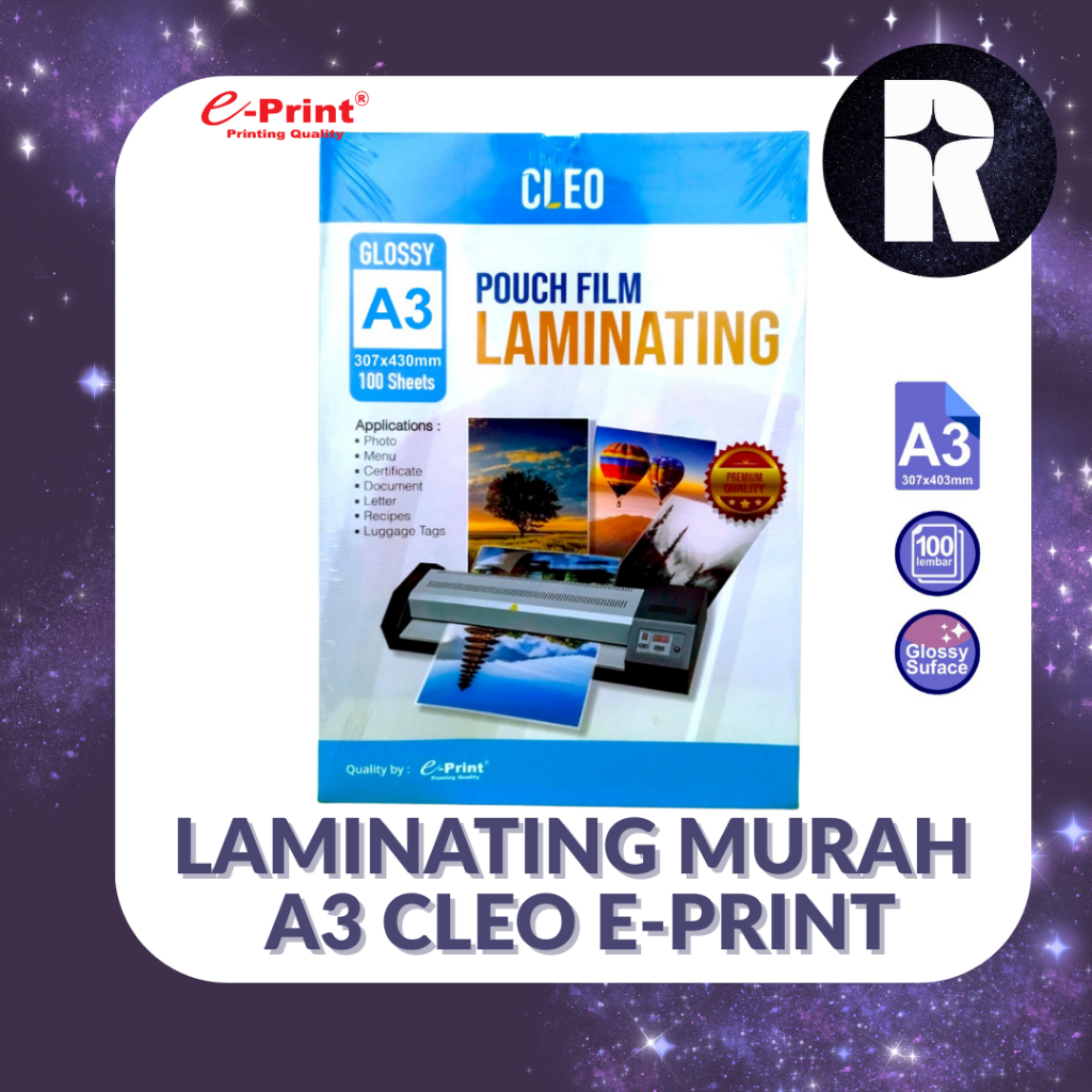 E-PRINT CLEO GLOSSY FILM กระดาษลามิเนต A3 100S