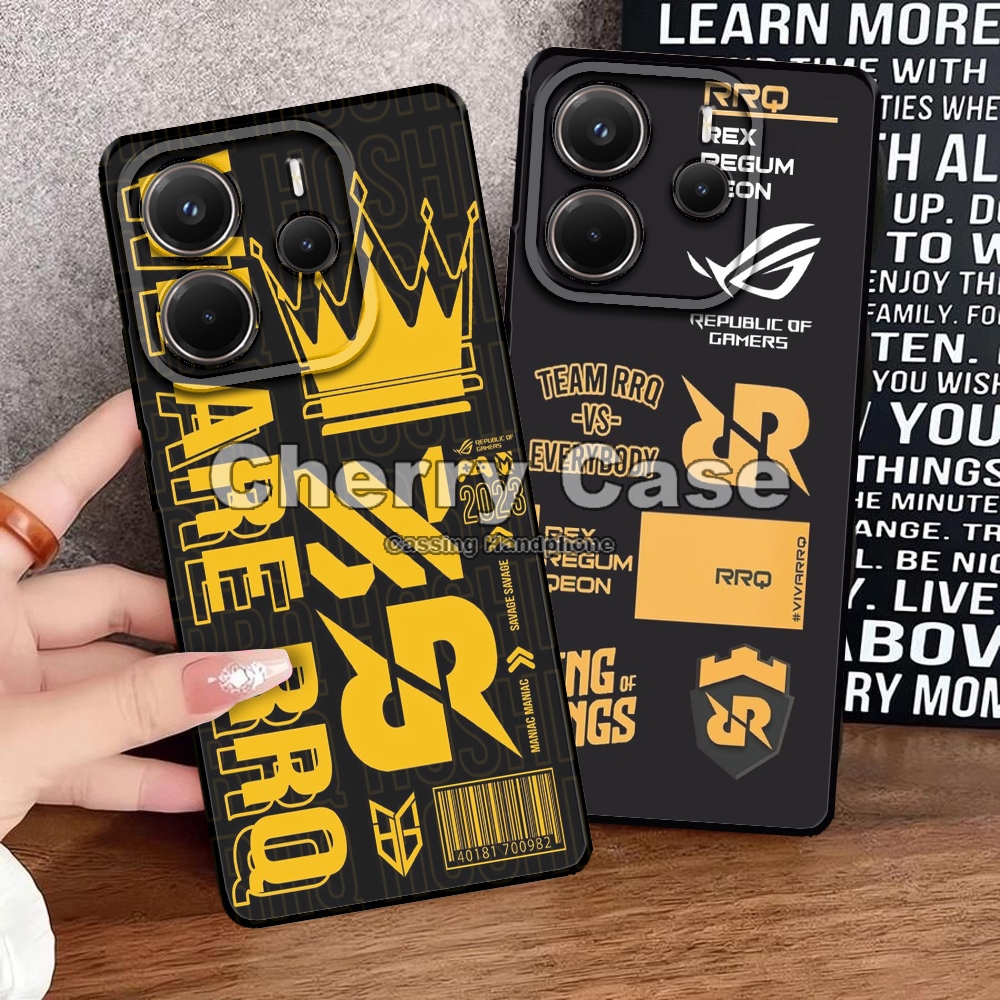 Cherry Acc QW11 SoftCase Pro กล้อง RRQ Motif สําหรับ Redmi หมายเหตุ 14 4G/5G Kesing กรณี Hp Cassing 