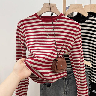 Kaos Lengan Panjang Premium Garis Merah