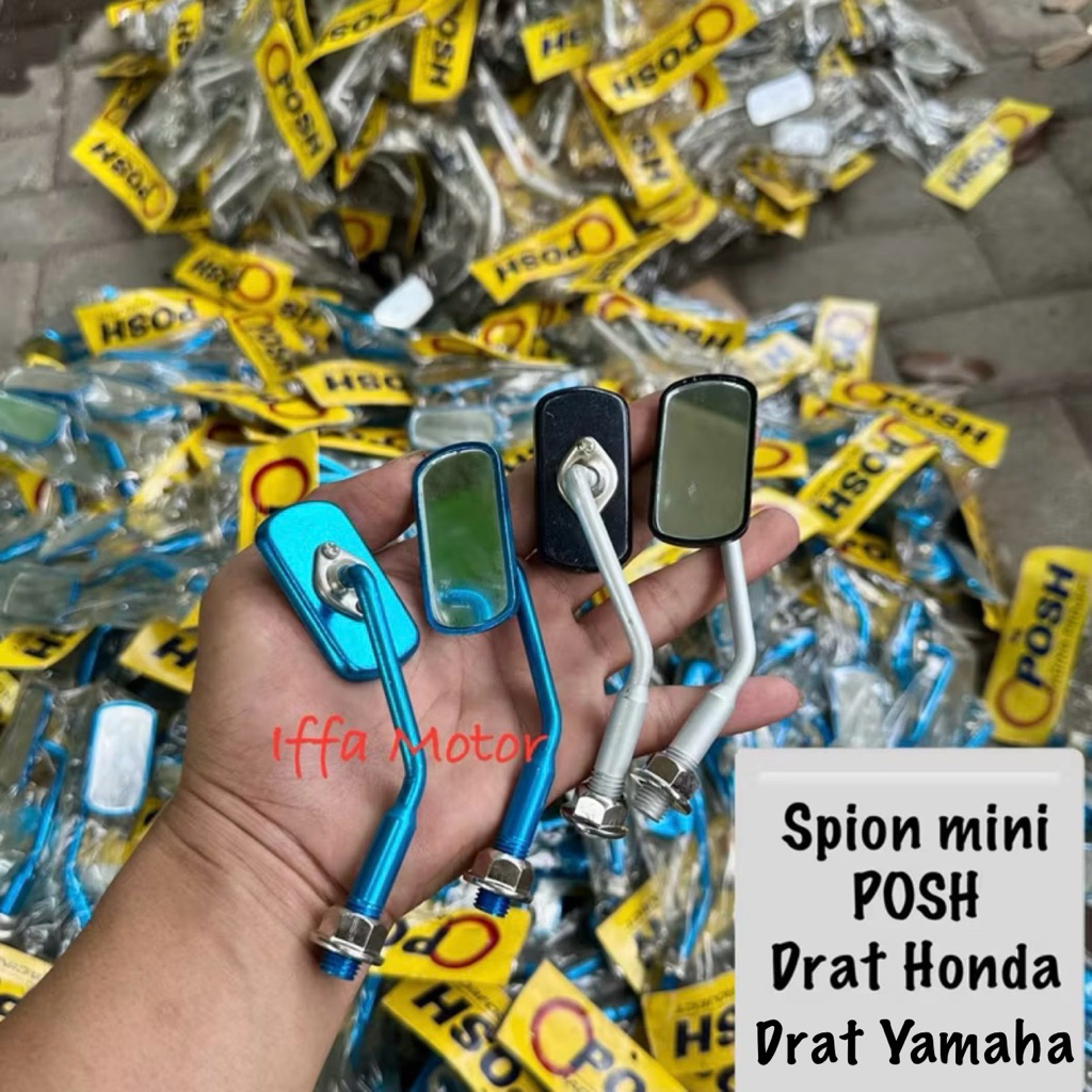 Honda YMH Mini Posh กระจกเกลียว สีน้ําเงิน สีดํา/เงิน