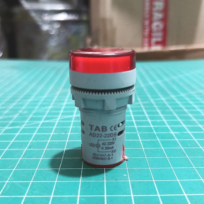 MERAH โคมไฟนักบิน TAB AD22-22DS 220Vac สีแดง