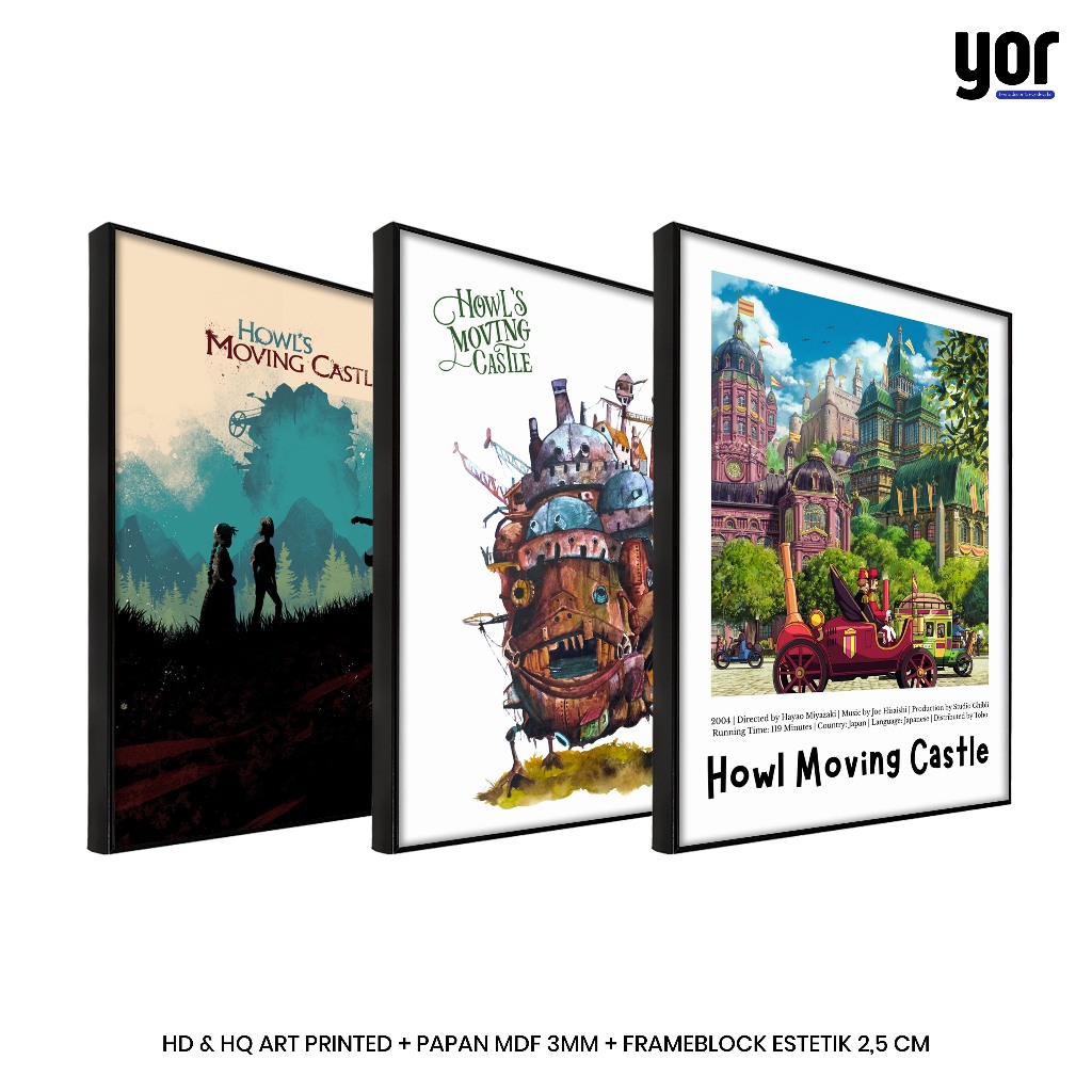 Howl Moving Castle Frameblock Poster - Aesthetic Ghibli Studio Poster