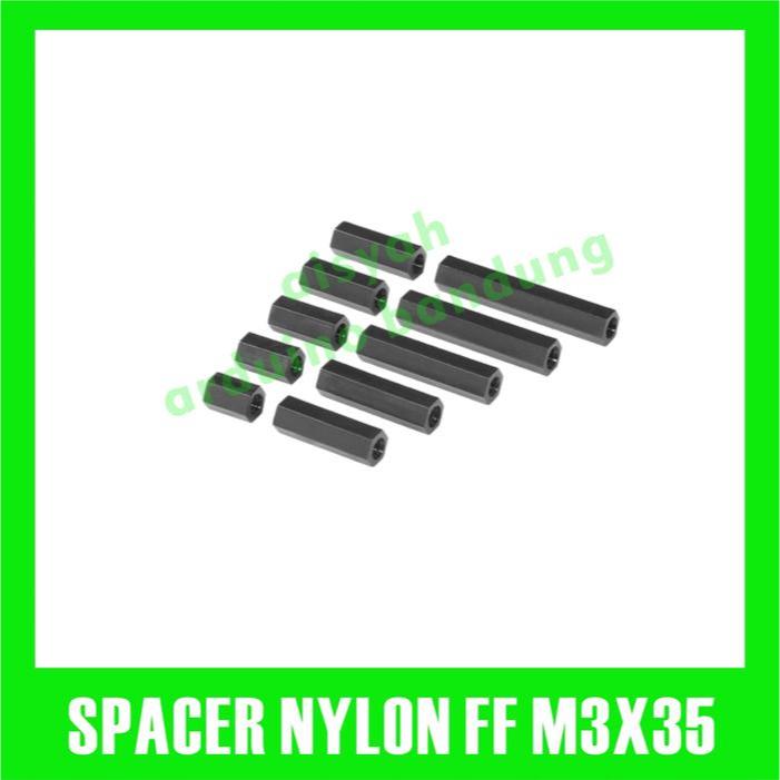 ไนลอนสีดํา M3x35 มม. เสา Spacer PCB Double Pass Standoff M3 35 ไนลอน
