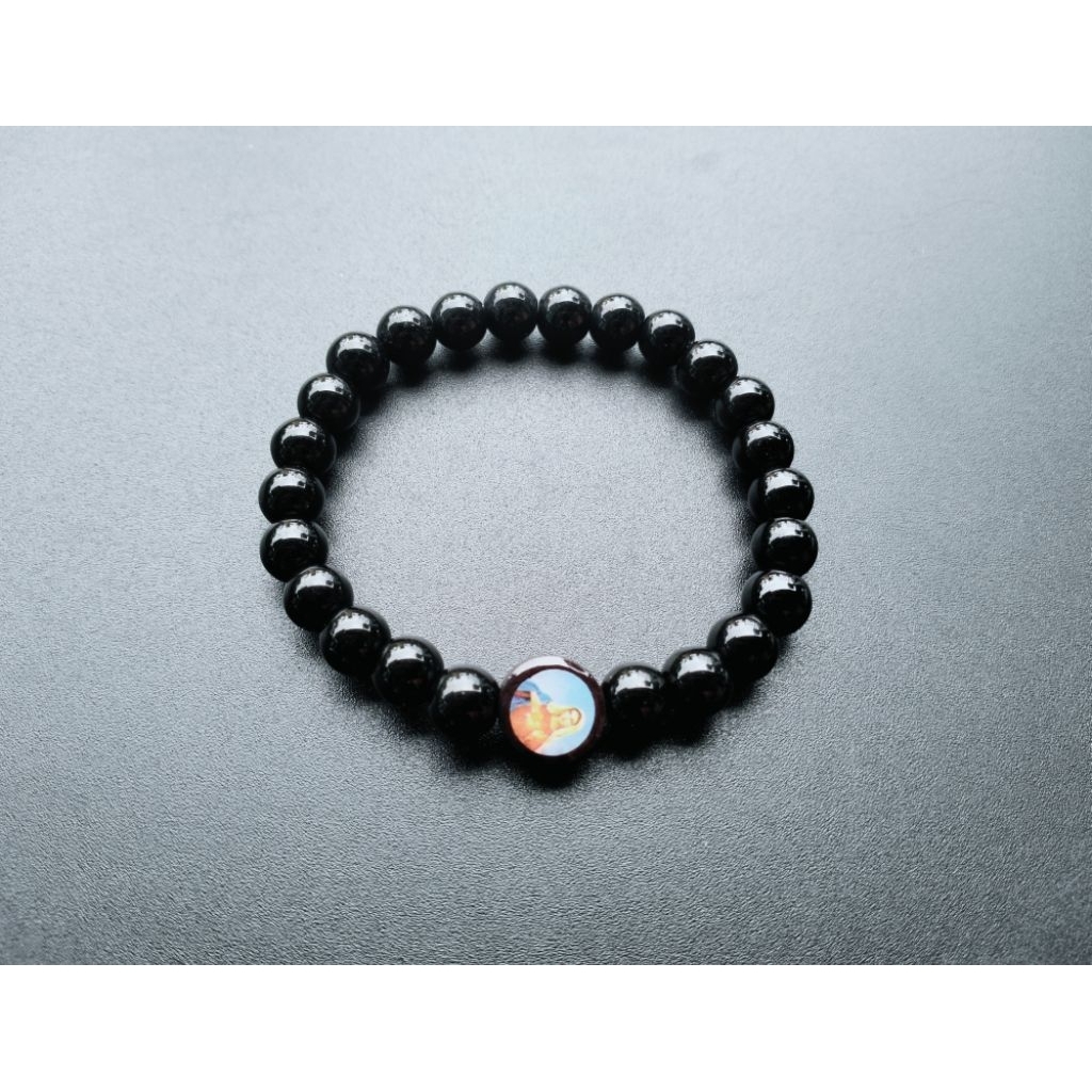 G499 BLACK HEAVY PEARL CATHOLIC CHRISTIAN SPIRITUAL BRACELET