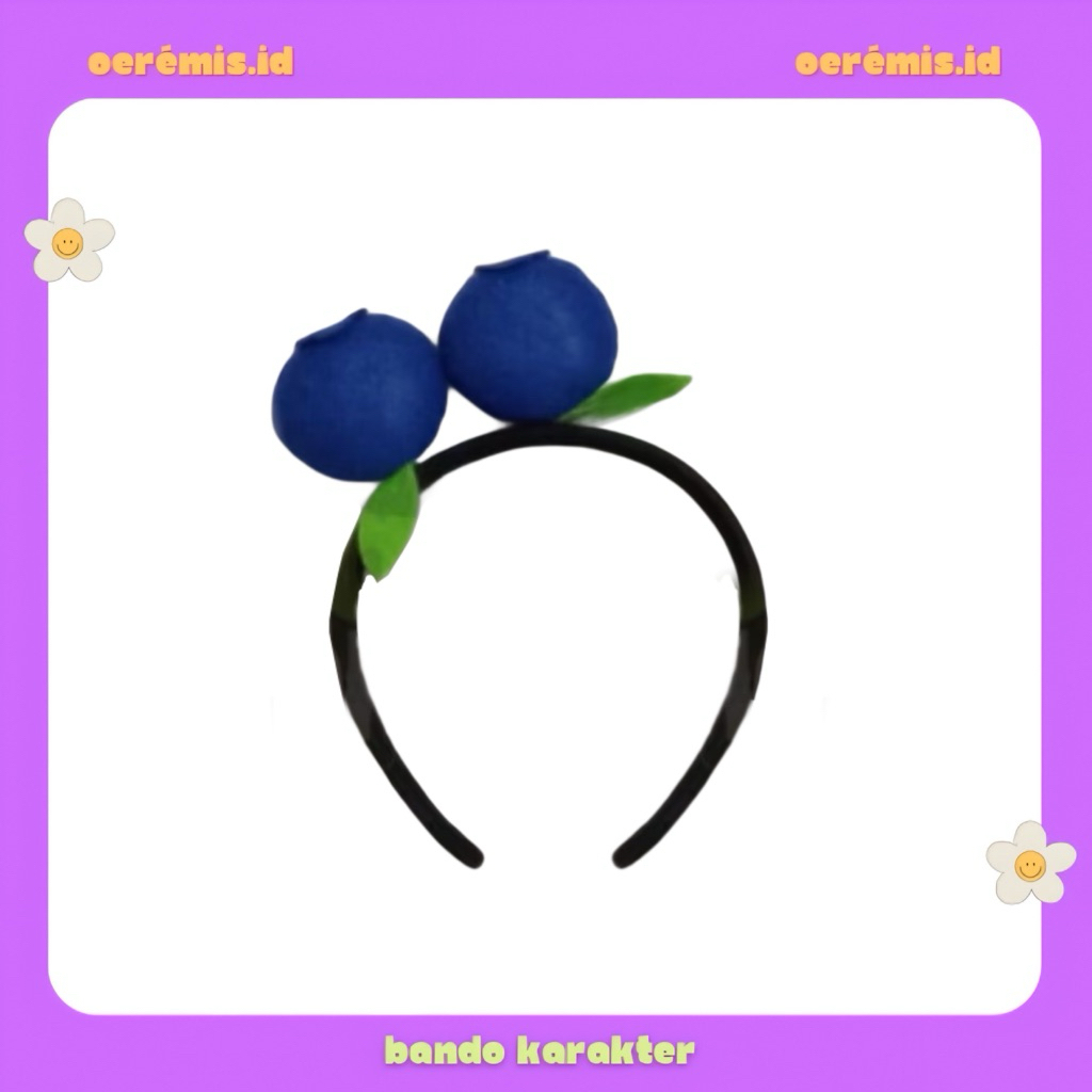 BLUEBERRY FRUIT CHARACTER HEADBAND / BLUEBERRY FRUIT COSPLAY HEADBAND / BLUEBERRIES HEADBAND