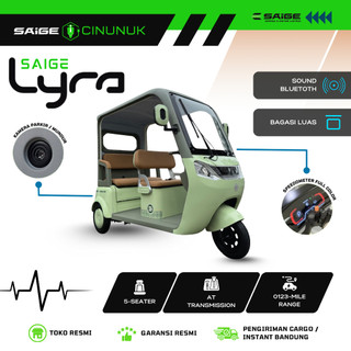 Sepeda Listrik Roda 3 Saige LYRA & NOVUS 800 Watt original Garansi Resmi