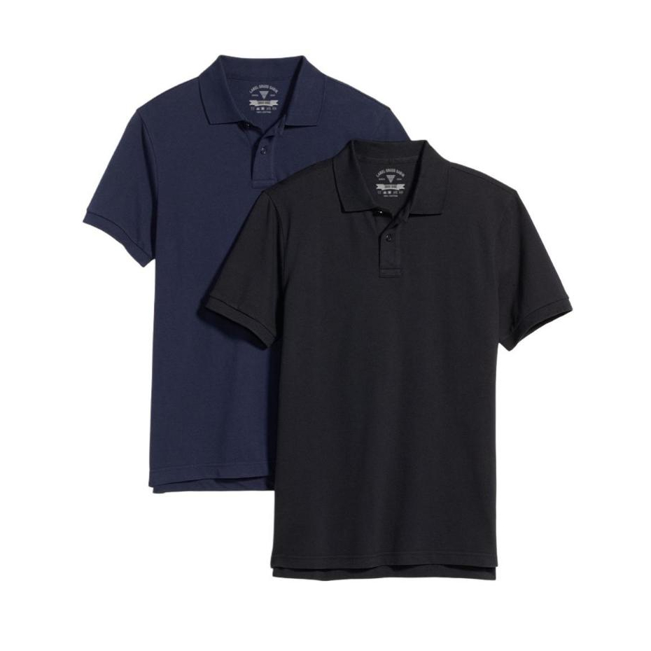 Grass Sabik 2 ชิ้นเสื้อโปโลสีดําล้วน-เสื้อคอปกกองทัพเรือ PL001 ผู้ชายผู้หญิง Unisex Original