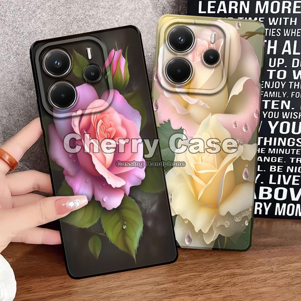 Cherry Acc QW20 SoftCase Pro กล้องดอกไม้สําหรับ Redmi หมายเหตุ 14 4G/5G Kesing กรณี Hp Cassing HandP