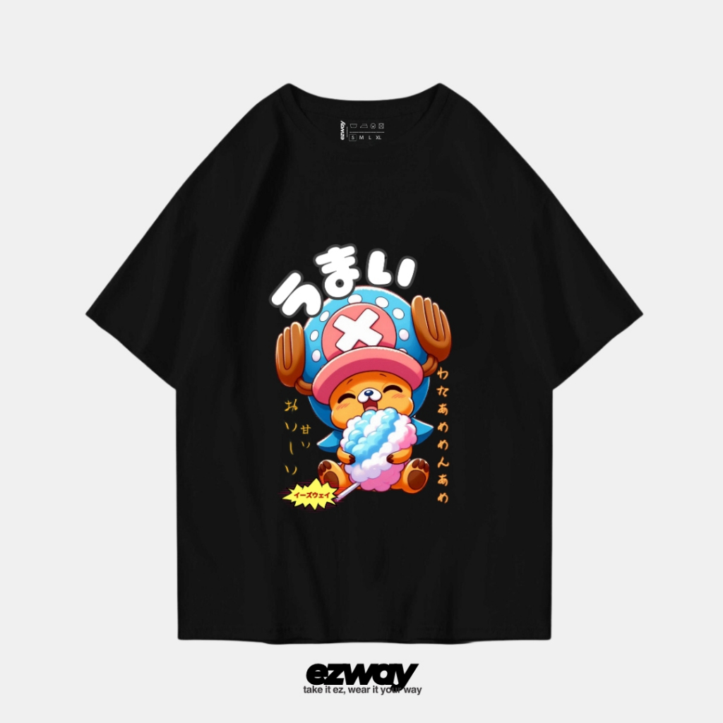 เสื้อยืด Ezway Oversize Candy Chopper One Piece | เสื้อยืดโอเวอร์ไซส์ครอปเด็ก Unisex