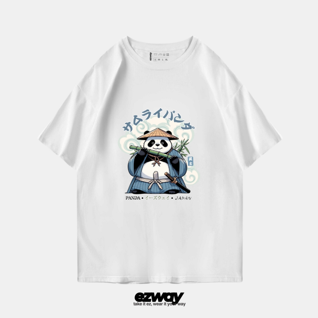 เสื้อยืด Ezway Oversize Bamboo Panda | เสื้อยืดโอเวอร์ไซส์ครอปเด็ก Unisex