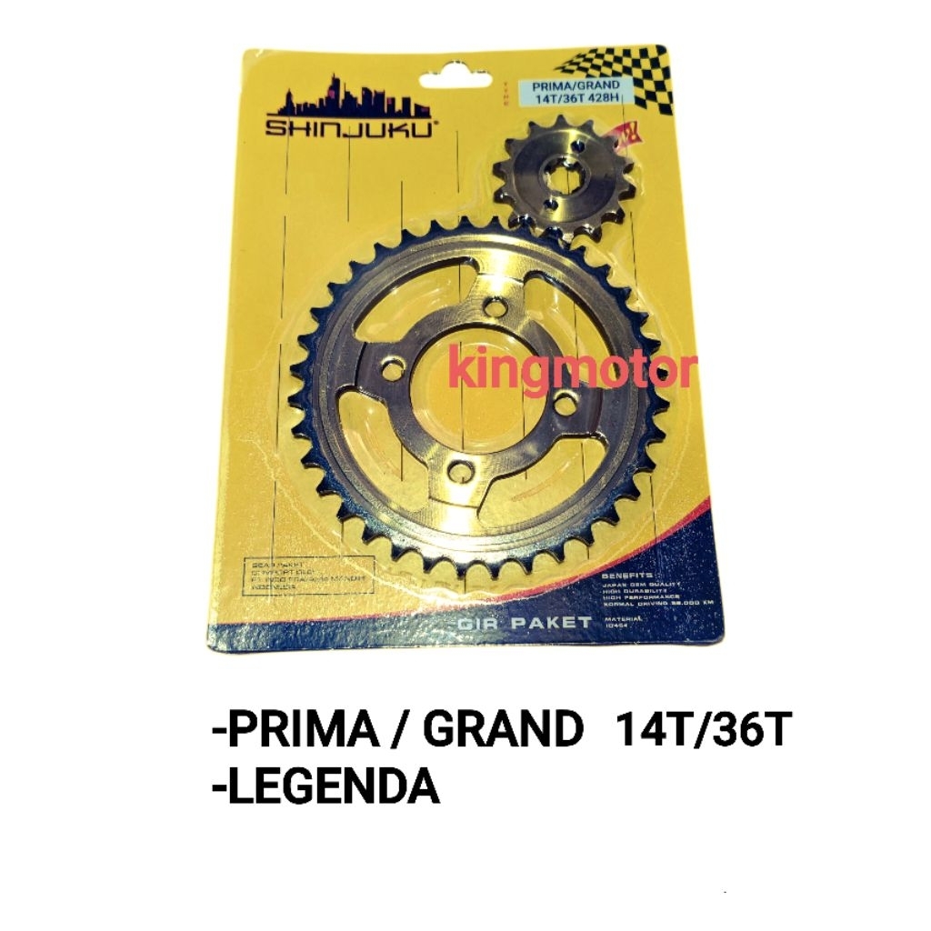 FRONT REAR GEAR GOLD GEAR 14T-36T PRIMA GRAND LEGEND WIN SUPRA OLD SUPER QUALITY
