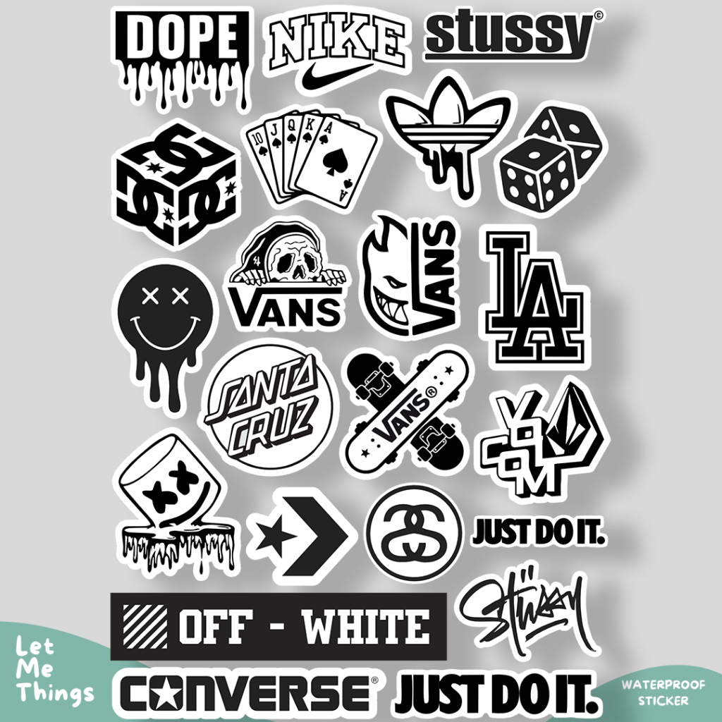 สติ๊กเกอร์ไวนิลกันน้ํา HP Adidas Stussy || Tumblr HD Helmet Phone Case Sticker