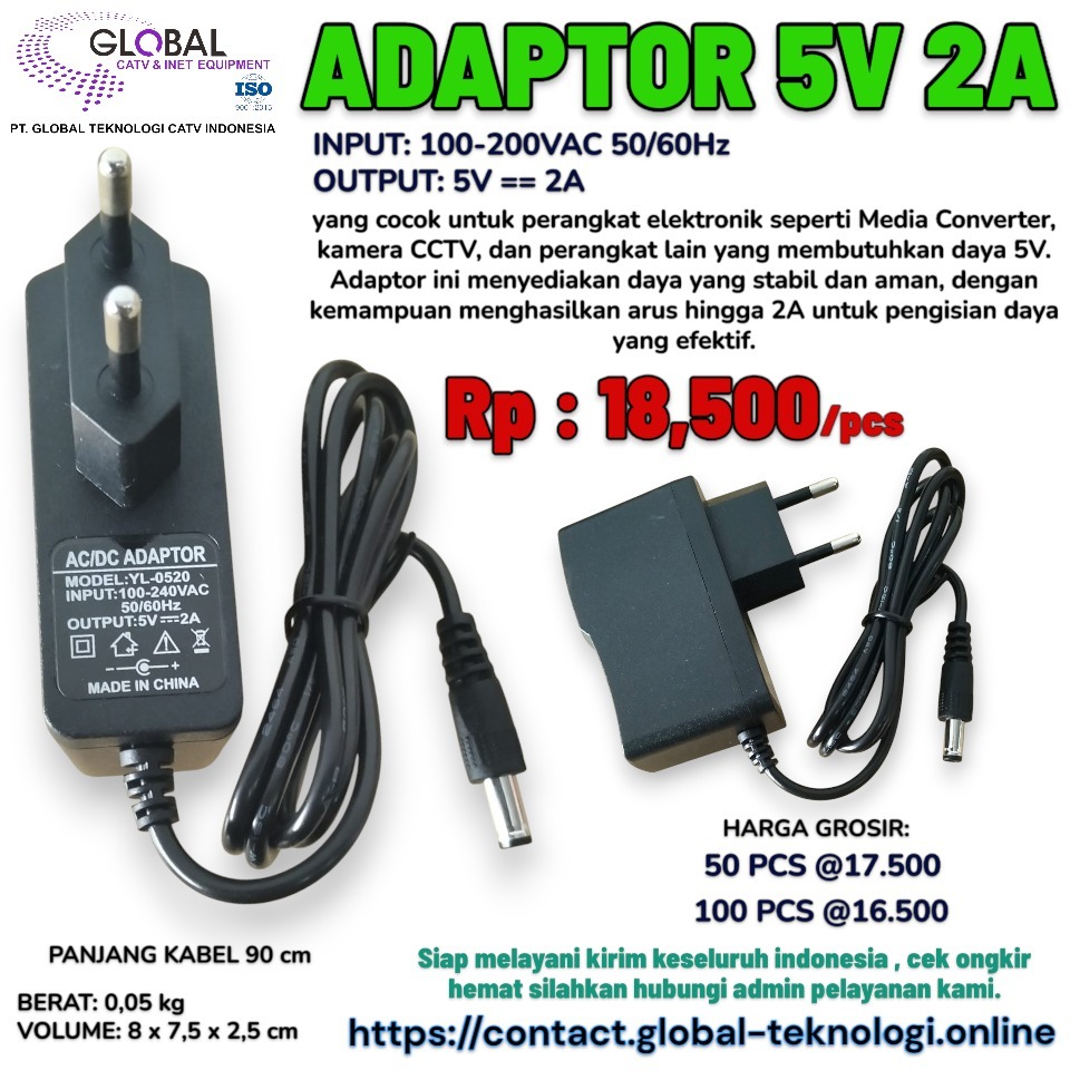 GLOBAL ADAPTER 5V 2A GLOBAL
