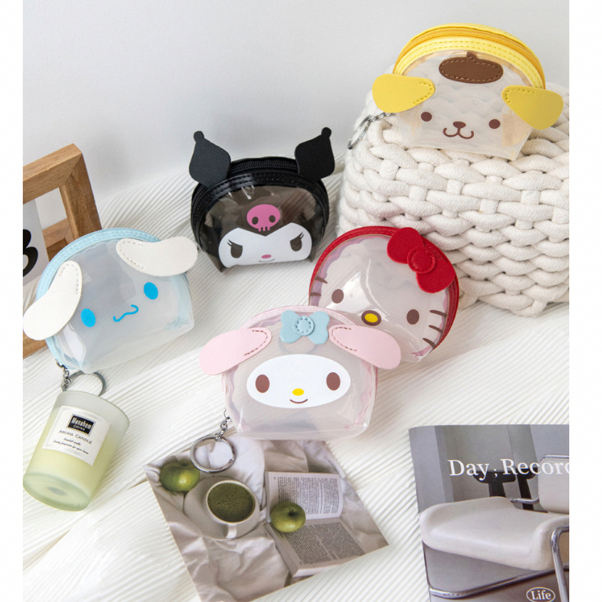 GANTUNGAN Sanrio Oct 24 79 กระเป๋าใส่เหรียญพวงกุญแจใส