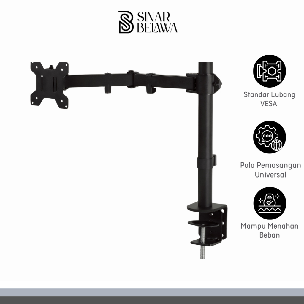 VESA 100x100 10-27 นิ้ว TV Table Mount Clamp Monitor Bracket
