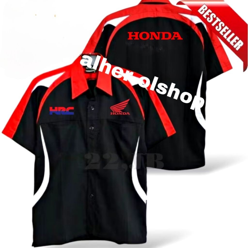 KEMEJA HoNda racing เย็บปักถักร้อย Honda HRC เสื้อ Honda HRC เสื้อ Honda HRC ชุด Honda HRC Pdh Honda