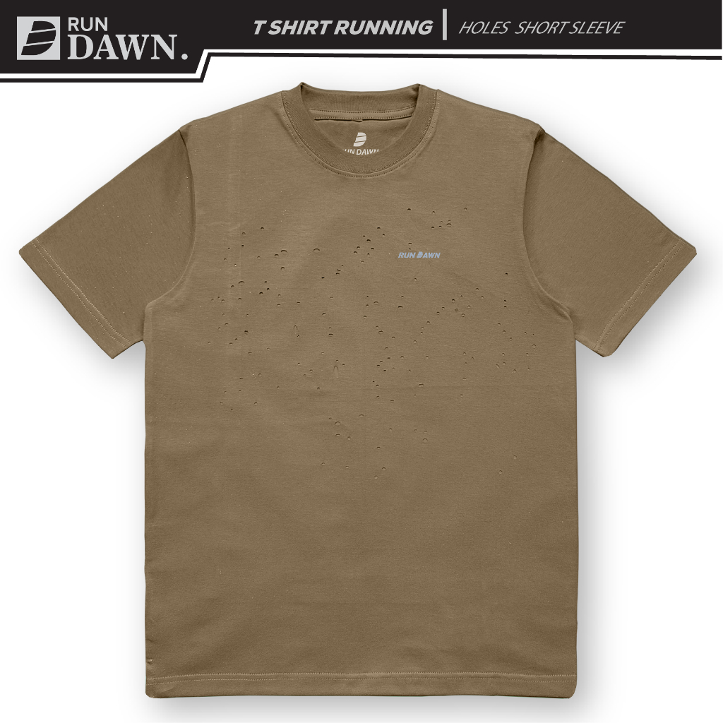 เสื้อยืด Rundawn Unisex Laser Holes – เสื้อยืดวิ่งแขนสั้น – เสื้อช็อกโกแลตนม • Basic Line