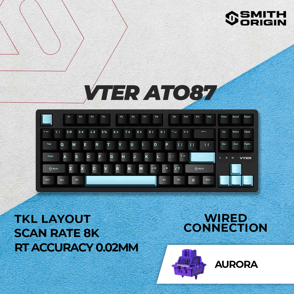 VTER ATO87 Wired Hall Effect Rapid Trigger Magnetic Switch Gaming Keyboard - สวิตช์ออโรร่า