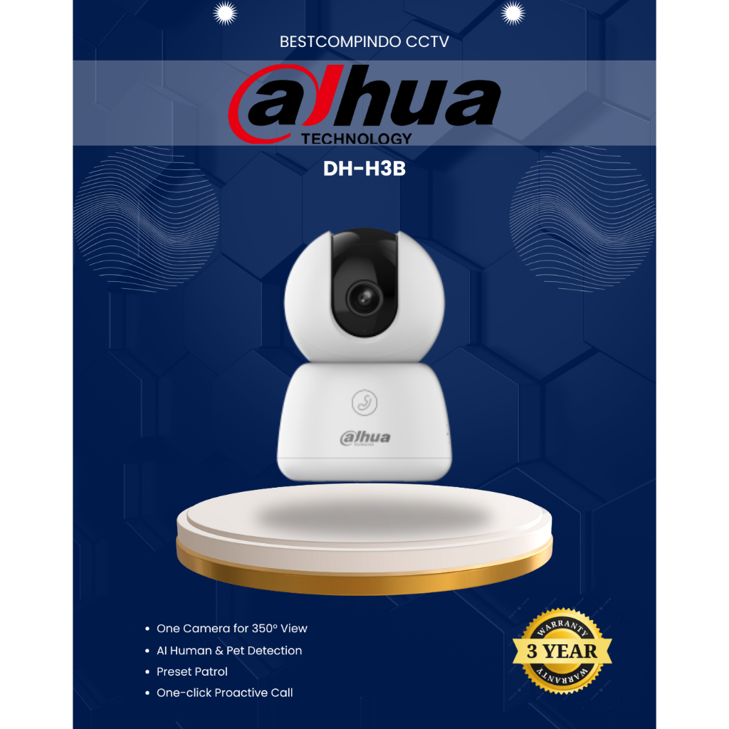 DAHUA กล้องในร่ม DH-H3B 3 MP | กล้องวงจรปิด | DAHUA อินเตอร์เน็ตไร้สาย | กล้องวงจรปิด DAHUA