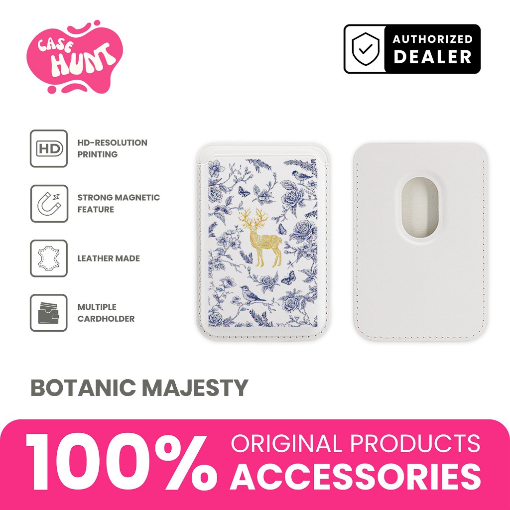 Magnetic Cardholder Case Hunt Cool Aesthetic Flower Deer Pattern Simple Design Magsafe Accessories i