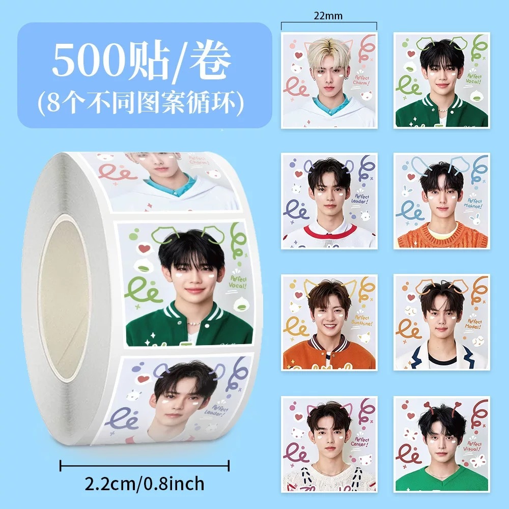 500 PCS ZEROBASEONE ZB1 ROLL STICKER PAPER KPOP STICKER ROLL mail deco ฟรีเกาหลี