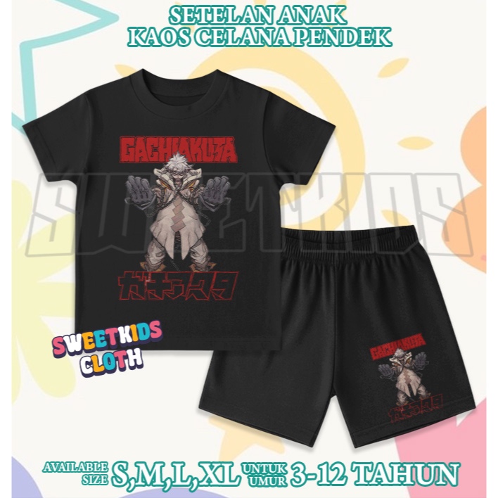 ชุดเสื้อยืดเด็ก Rudo Gachiakuta / Rudo Gachiakuta อะนิเมะกางเกงขาสั้นเด็กอายุ 3-12 ปี