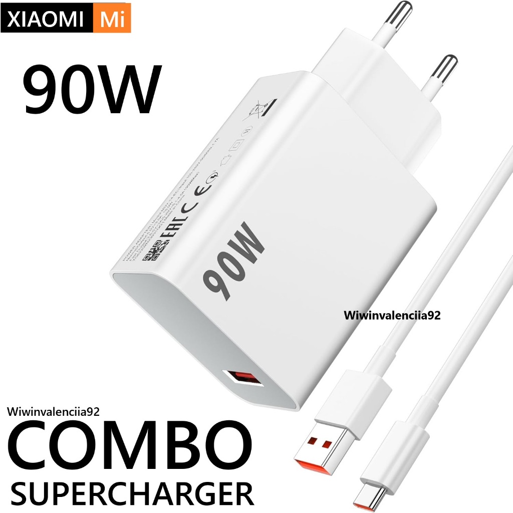 90W TC Travel COMBO HYPERCHARGE TURBO QUICK RAPid Charger Fast Charging SUPER TYPE C - TYPE A Xiaomi