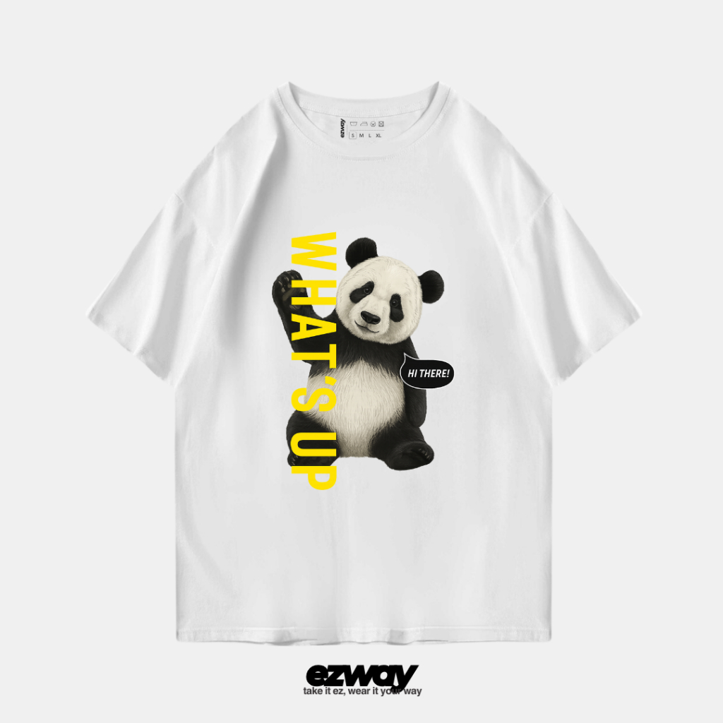 เสื้อยืด Ezway Oversize Whats Up Panda | เสื้อยืดโอเวอร์ไซส์ครอปเด็ก Unisex