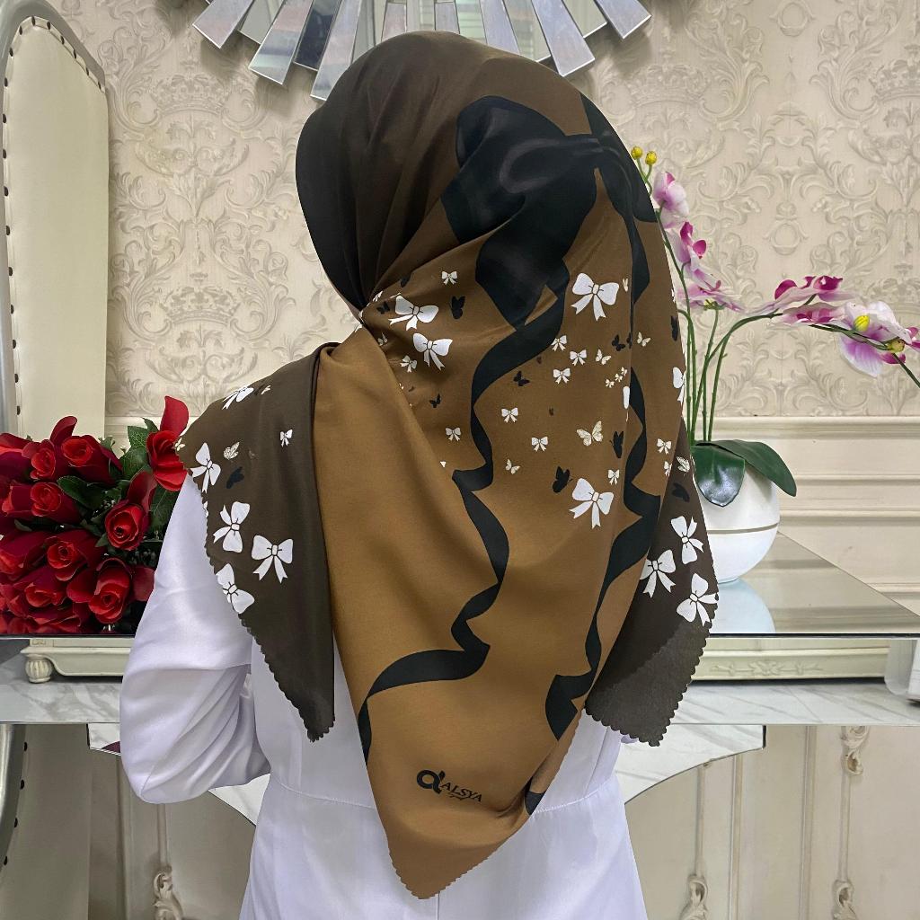 ALSYA Premium Square Vual Hijab / Lasercut Sublime Motif Hijab PrIncess Series