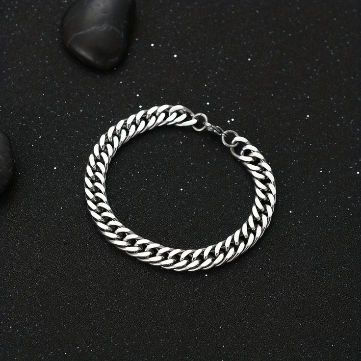 ขายดีที่สุด TITANIUM STEEL CHAIN BRACELET SQUARE CHAIN/MENS BRACELET