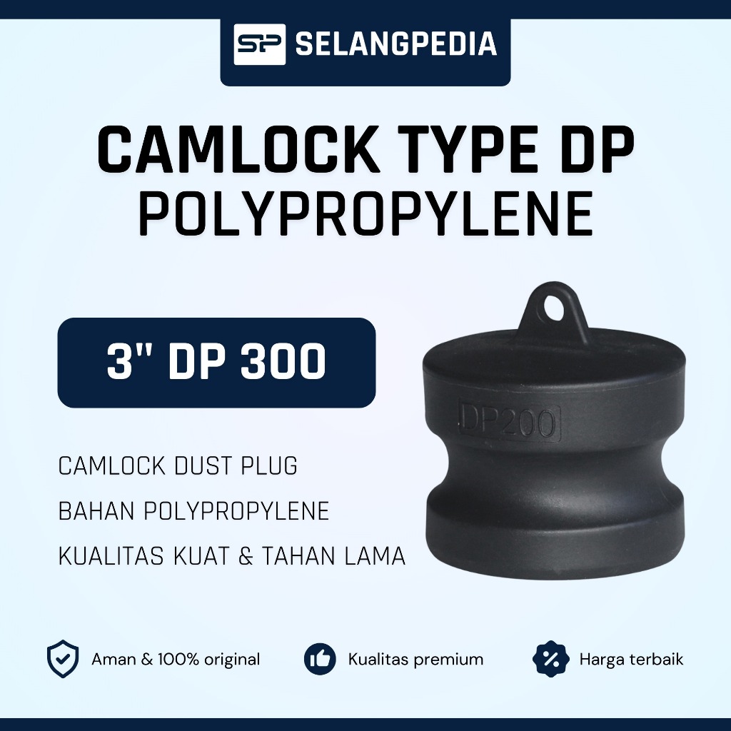 Camlock Polypropylene PP Type DP 300 ประเภท DP 3+3 นิ้ว Dust Cap พลาสติก DP300