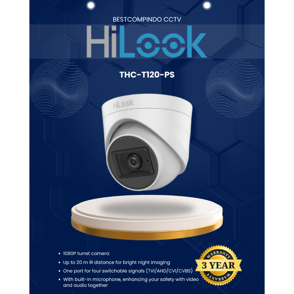 HILOOK THC-T120-PS กล้องวงจรปิด | HILOOK กล้องในร่ม | กล้องวงจรปิด HILOOK