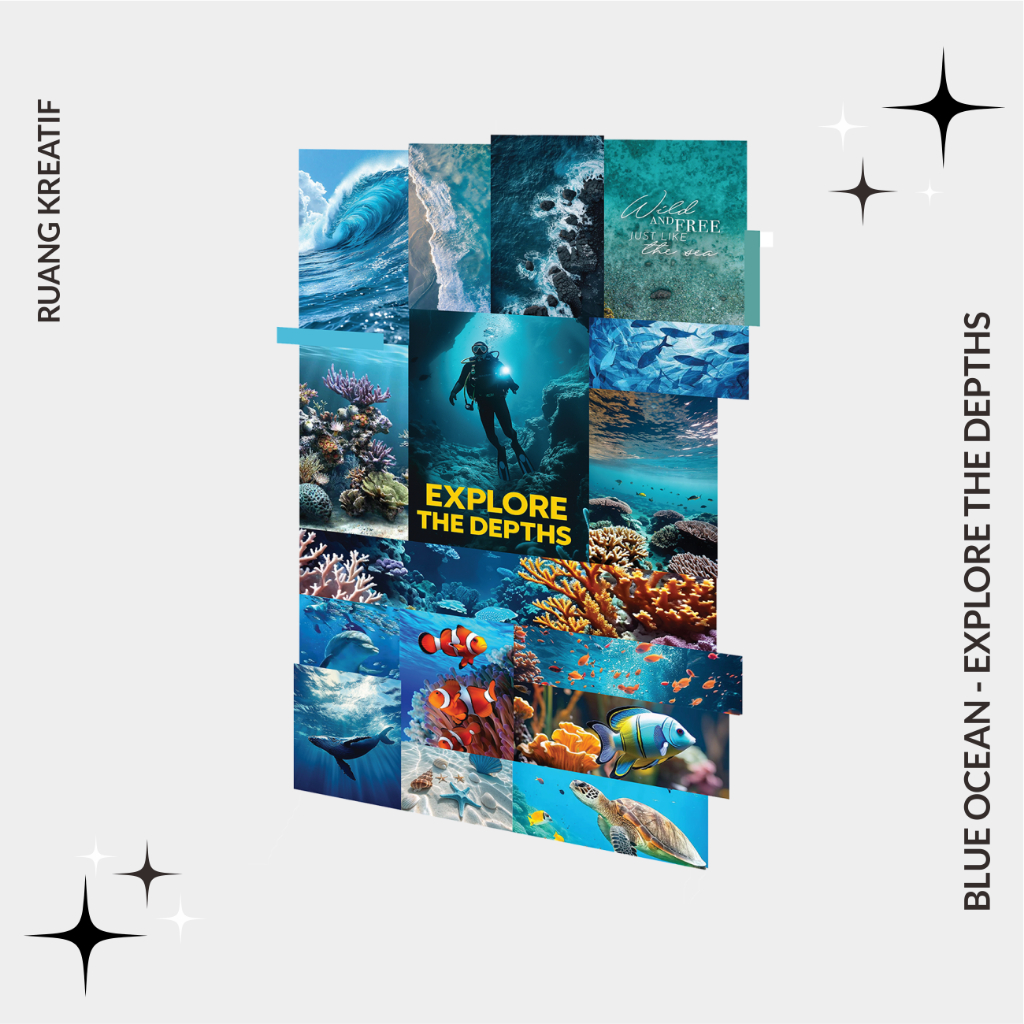 [ CREATIVE ROOM] - โปสเตอร์ BLUE OCEAN Aesthetic - SEA LIFE - Aesthetic Wall Decor Aesthetic Wall De
