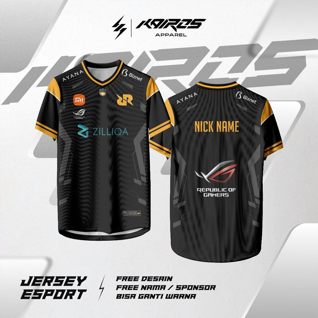 ESPORT / MOBILE LEGEND / FREE FIRE / PUBG / EFOOTBALL JERSEY CUSTOM DESIGN