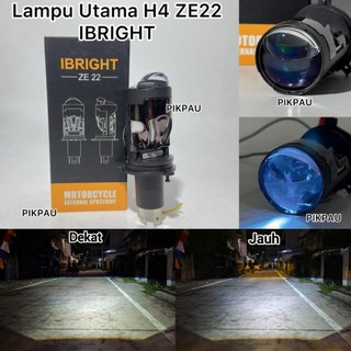 IBRIGHT Lampu Utama H4 ZE22 Blue Lens Devil Eye