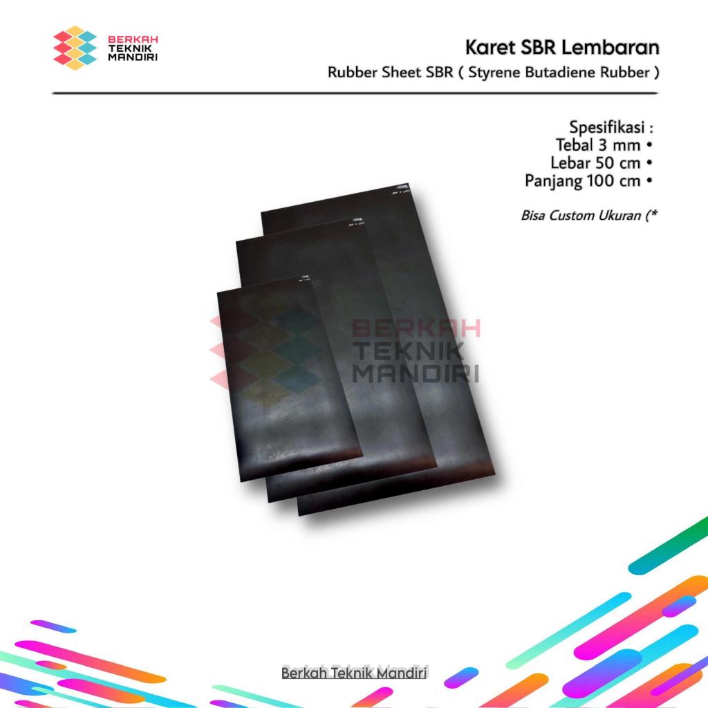 SBR Rubber Sheet 3 mm x 50 cm x 100 cm Rubber Sheet SBR (ยางหนาแน่น) สามารถปรับแต่งได้ขนาด