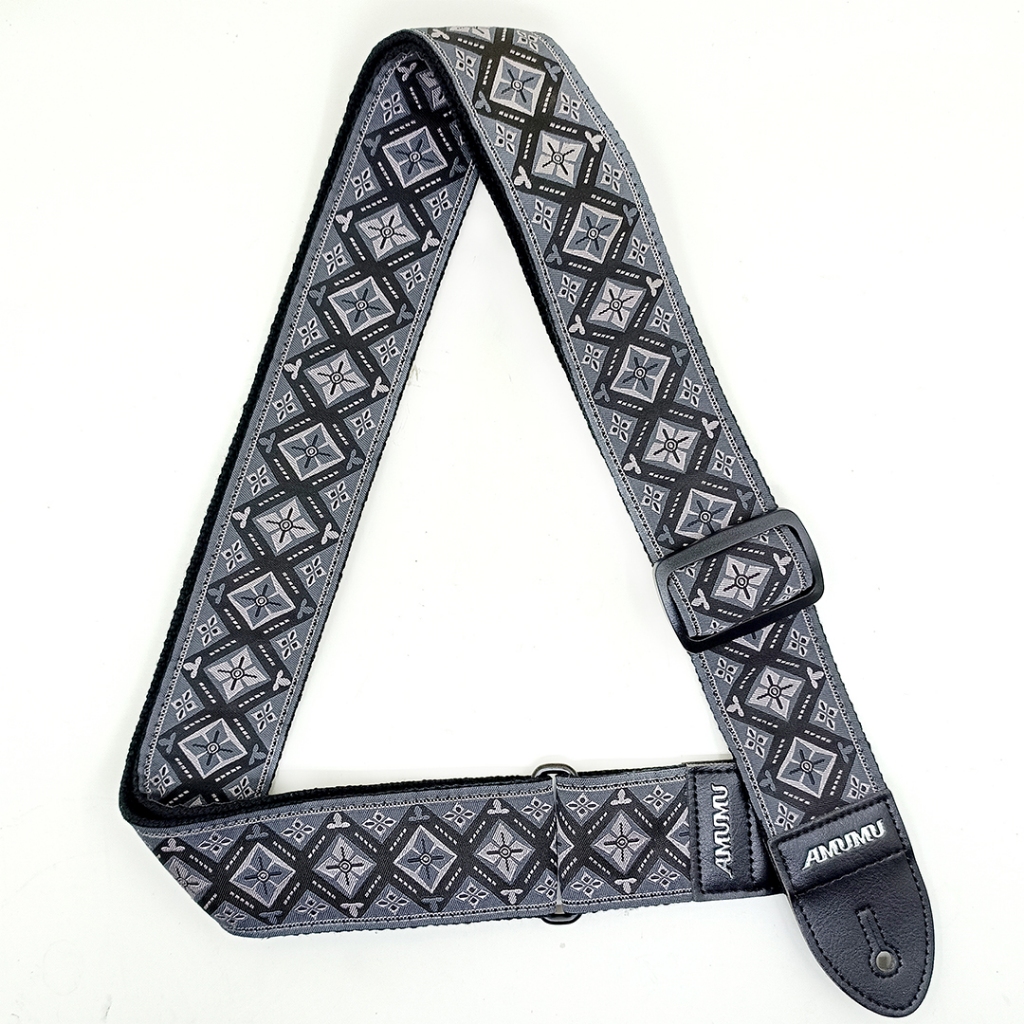 Amumu CO46J-BK-V Geometric Diamond Black Guitar Strap