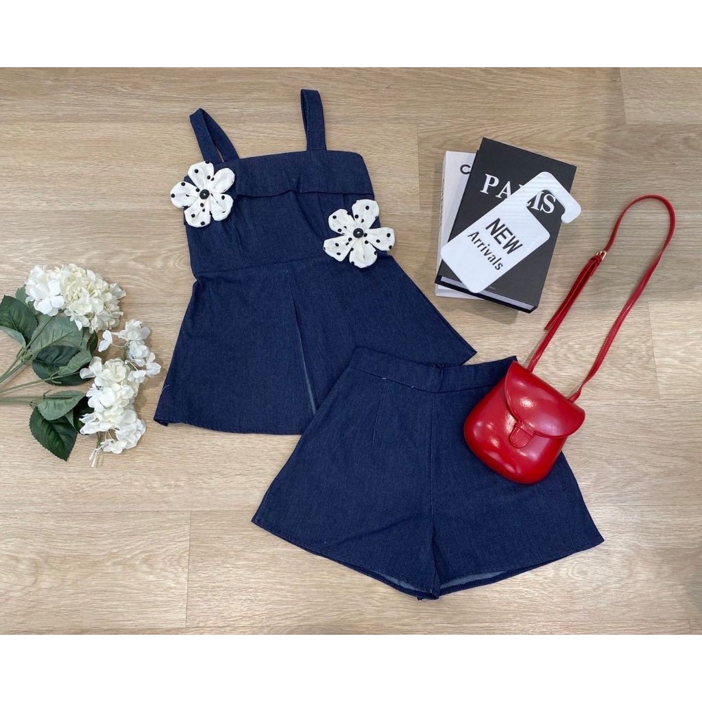 BJ - SET DENIM NUY SHOP FLOWER 3 สี IMP BKK