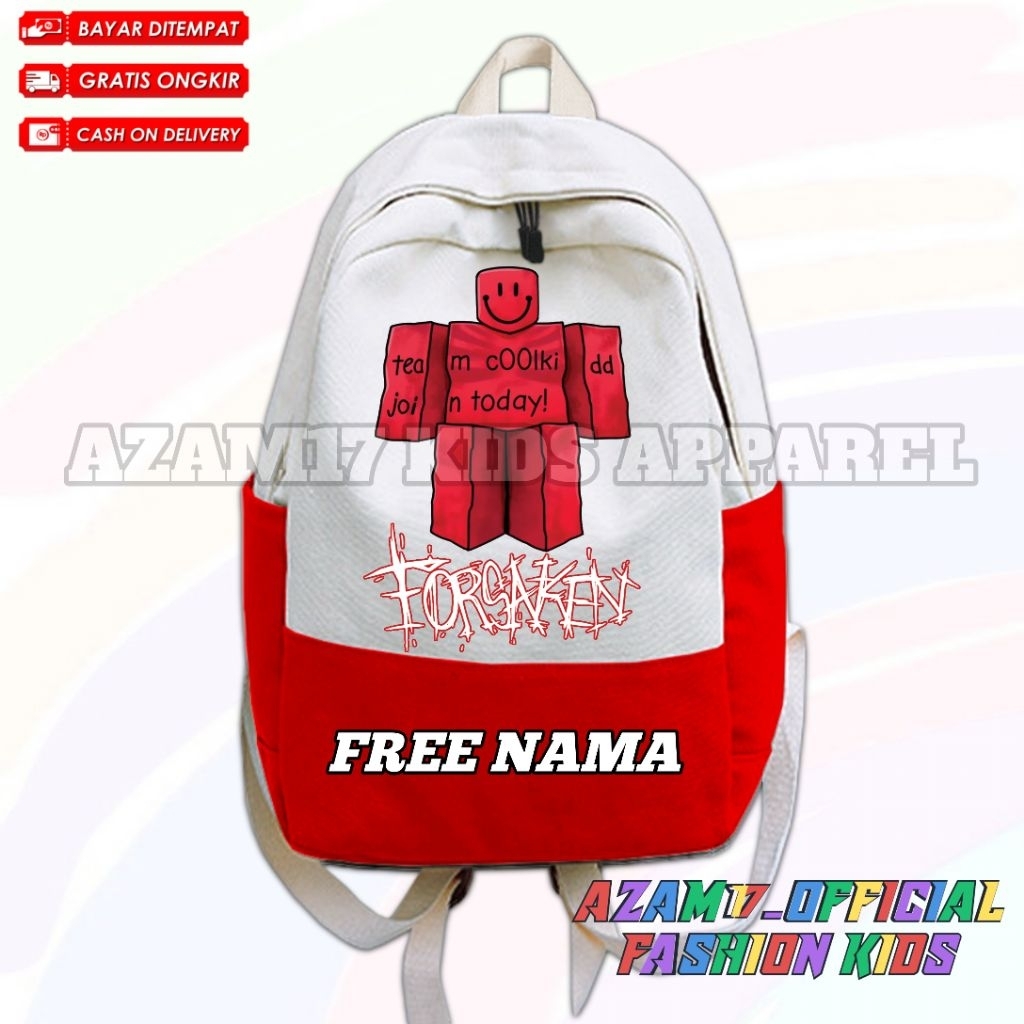 Roblox Forsaken Coolkid Character Childrens School Bag Backpack ชื่อฟรี / Backpack Bag Forsaken Cool