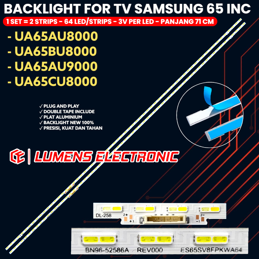 SAMSUNG 65 INCH TV BACKLIGHT UA65AU8000K UA65BU8000K UA65AU9000K UA65CU8000K BL LED 65AU8000K 65BU80