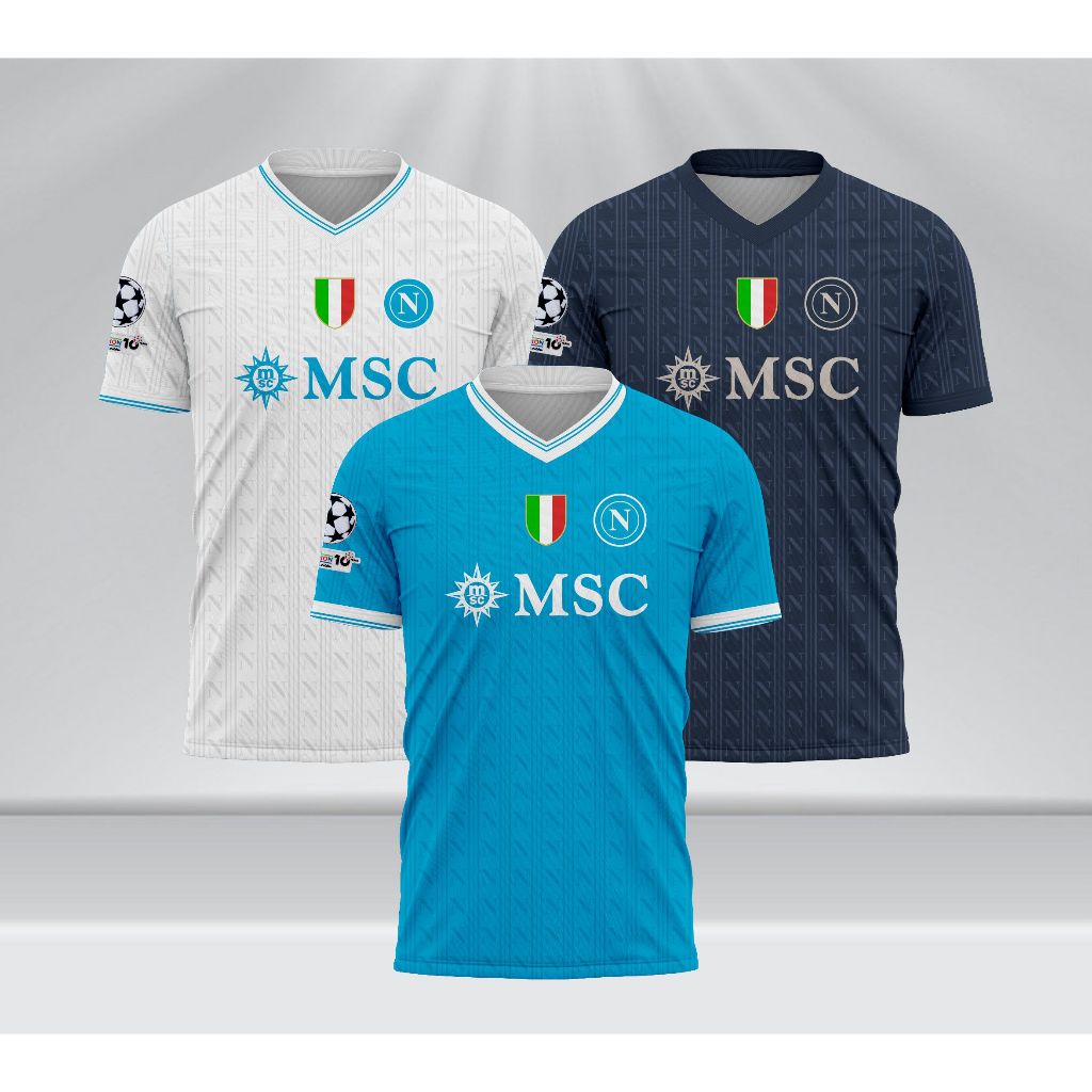 Napoli Home Away Third Jersey UCL 2025 2026 พิมพ์เต็ม